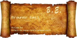 Brauner Emil névjegykártya
